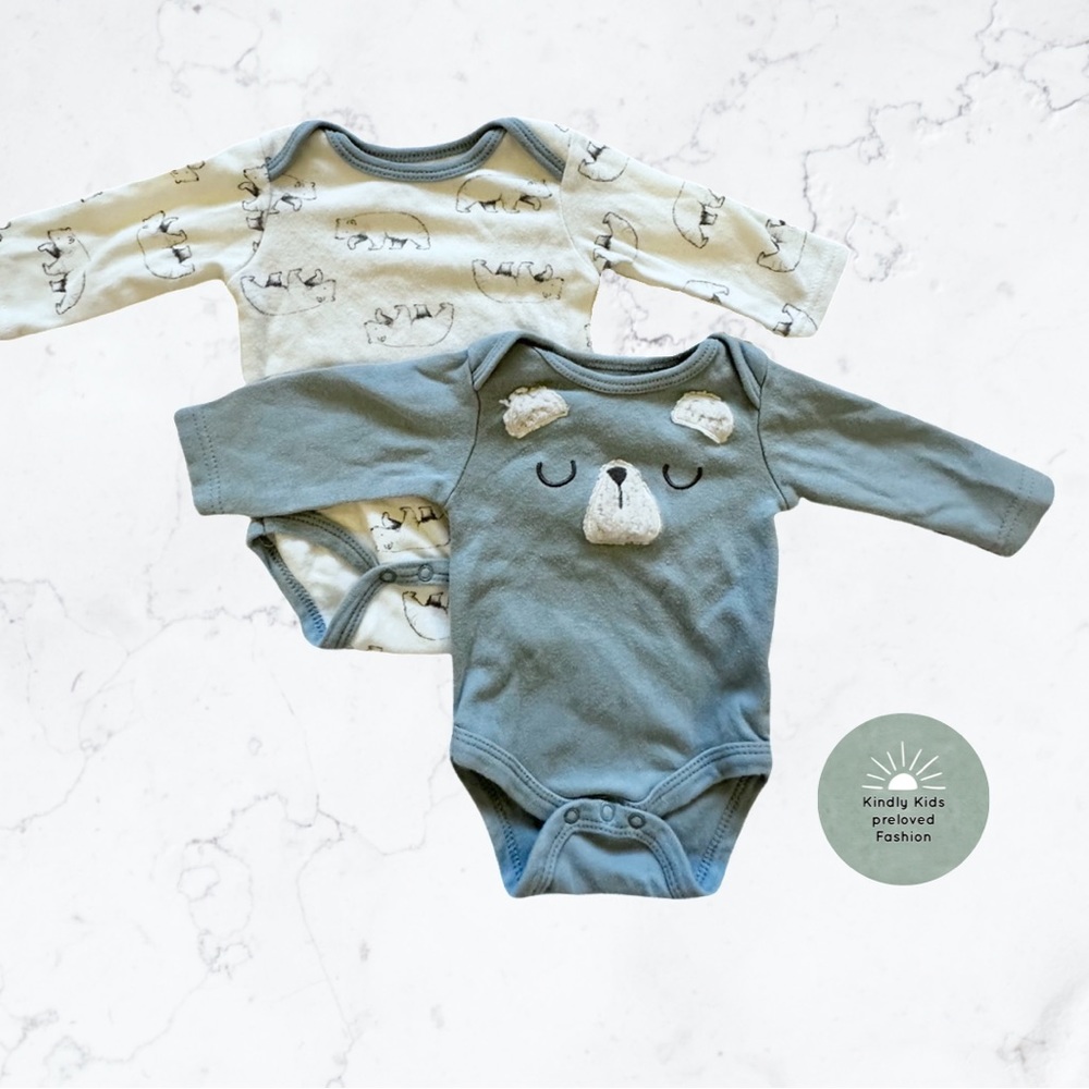 ⭐️3/$15 Kyle & Deena | size 0-3m EUC Super soft and adorable diaper onesies